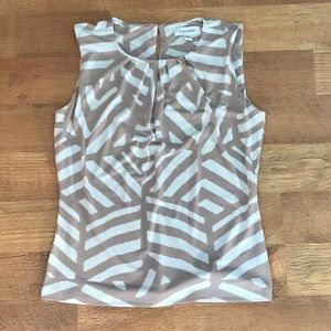 Calvin Klein cream and white sleeveless shell